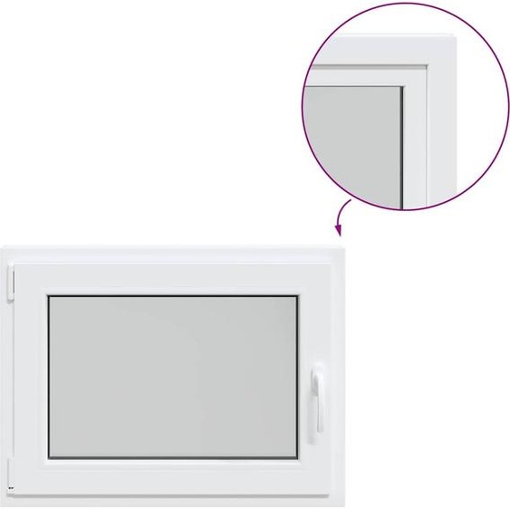 vidaXL Fenêtre de cave RISOR 80x50 cm oscillo-battante DIN gauche blanc