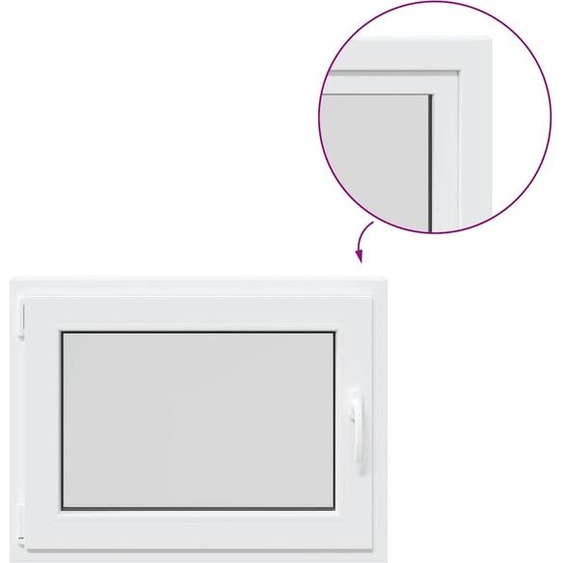 vidaXL Fenêtre de cave RISOR 80x50 cm oscillo-battante DIN gauche blanc