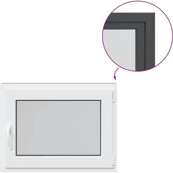 vidaXL Fenêtre de cave RISOR 80x60 cm oscillo-battante DIN droite Anthracite