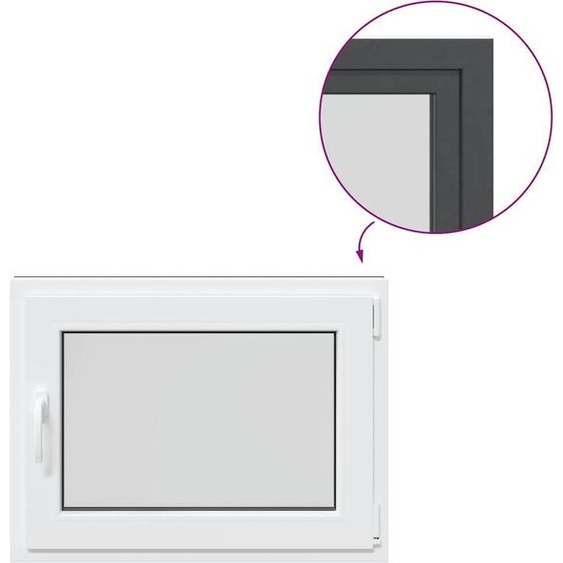 vidaXL Fenêtre de cave RISOR 80x60 cm oscillo-battante DIN droite Anthracite