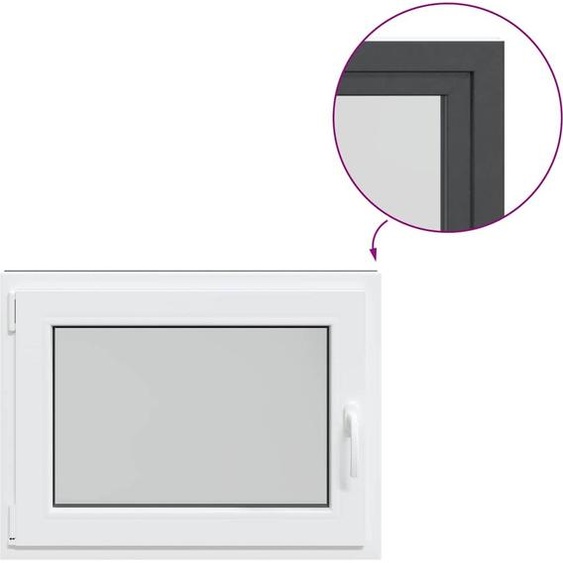 vidaXL Fenêtre de cave RISOR 80x60 cm oscillo-battante DIN gauche Anthracite