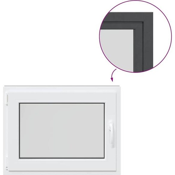 vidaXL Fenêtre de cave RISOR 80x60 cm oscillo-battante DIN gauche Anthracite