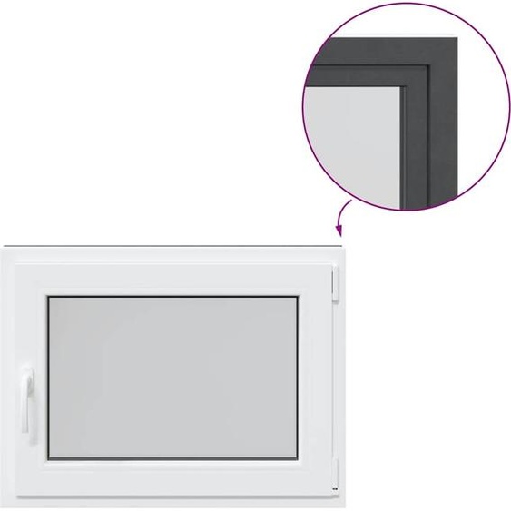 vidaXL Fenêtre de cave RISOR 80x70 cm oscillo-battante DIN droite Anthracite