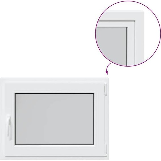 vidaXL Fenêtre de cave RISOR 80x70 cm oscillo-battante DIN droite blanche