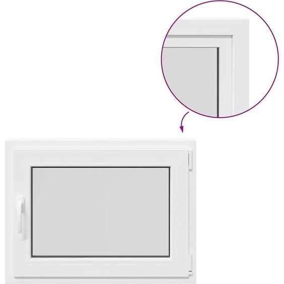 vidaXL Fenêtre de cave RISOR 80x70 cm oscillo-battante DIN droite blanche