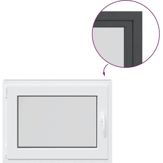 vidaXL Fenêtre de cave RISOR 80x70 cm oscillo-battante DIN gauche Anthracite