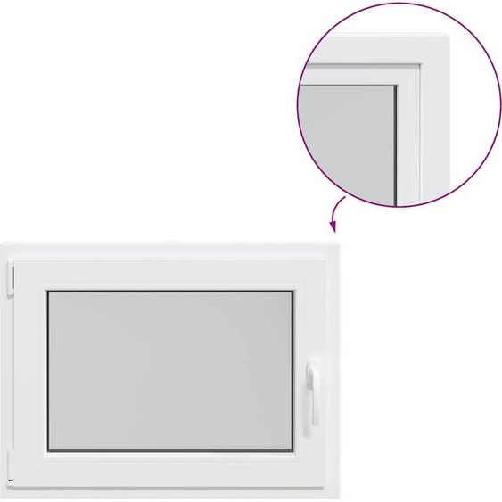 vidaXL Fenêtre de cave RISOR 80x70 cm oscillo-battante DIN gauche blanc