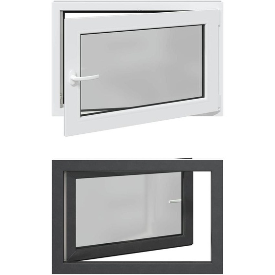 vidaXL Fenêtre de cave RISOR 90 x 50 cm PVC et verre, anthracite