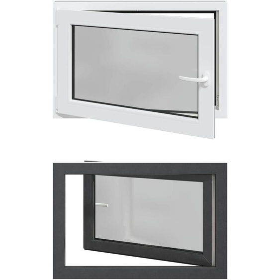 vidaXL Fenêtre de cave RISOR 90 x 60 cm PVC et verre, anthracite