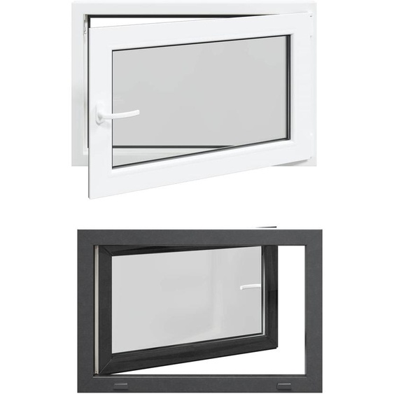 vidaXL Fenêtre de cave RISOR 90 x 60 cm PVC et verre, anthracite