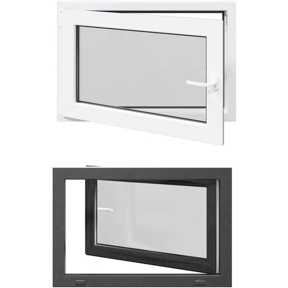 vidaXL Fenêtre de cave RISOR 90 x 70 cm PVC et verre, anthracite