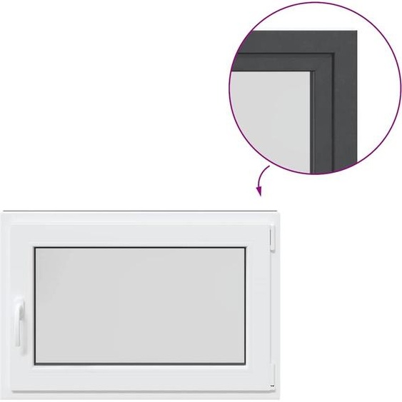 vidaXL Fenêtre de cave RISOR 90x50 cm oscillo-battante DIN droite Anthracite