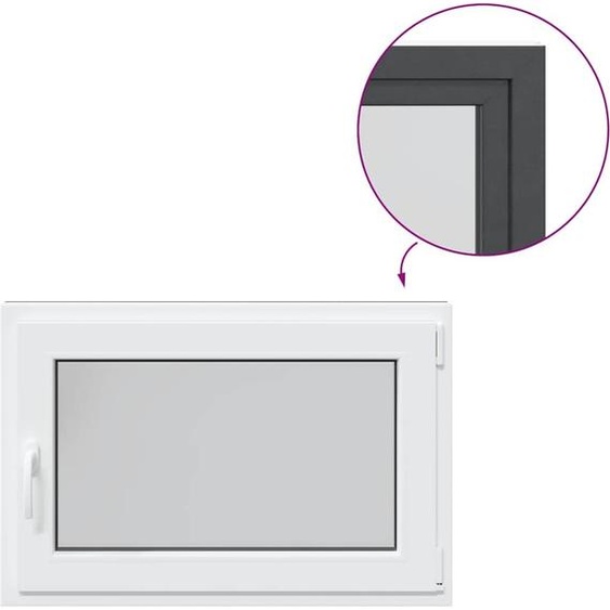 vidaXL Fenêtre de cave RISOR 90x50 cm oscillo-battante DIN droite Anthracite