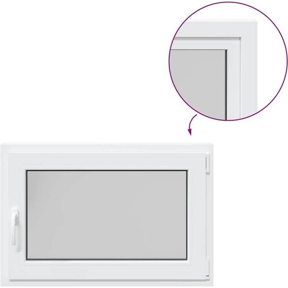 vidaXL Fenêtre de cave RISOR 90x50 cm oscillo-battante DIN droite blanche