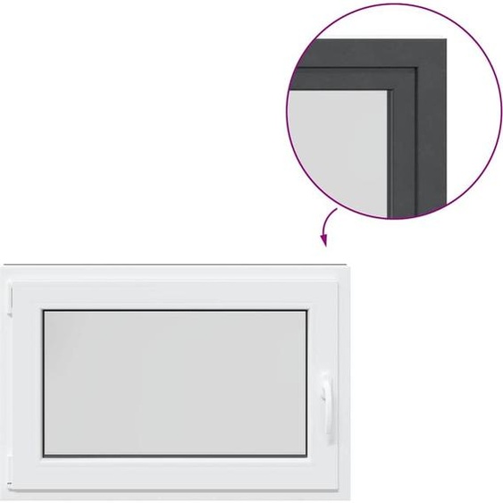 vidaXL Fenêtre de cave RISOR 90x50 cm oscillo-battante DIN gauche Anthracite