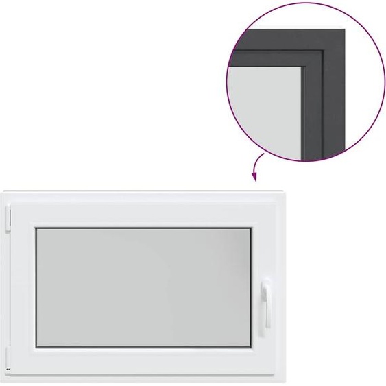 vidaXL Fenêtre de cave RISOR 90x50 cm oscillo-battante DIN gauche Anthracite