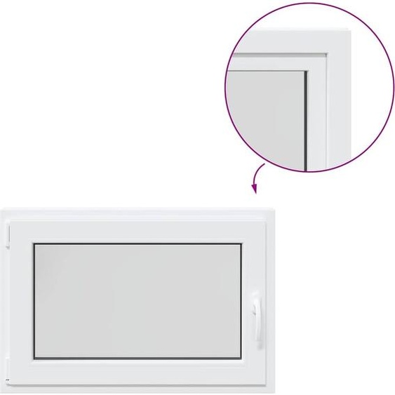 vidaXL Fenêtre de cave RISOR 90x50 cm oscillo-battante DIN gauche blanc