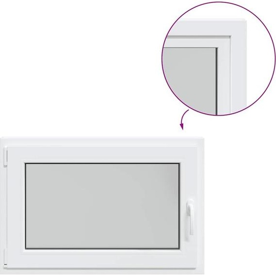vidaXL Fenêtre de cave RISOR 90x50 cm oscillo-battante DIN gauche blanc