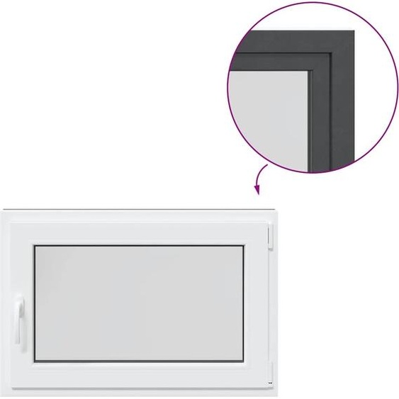 vidaXL Fenêtre de cave RISOR 90x70 cm oscillo-battante DIN droite Anthracite