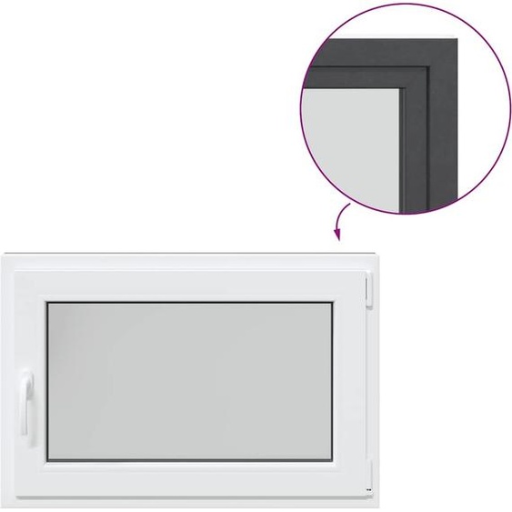 vidaXL Fenêtre de cave RISOR 90x70 cm oscillo-battante DIN droite Anthracite