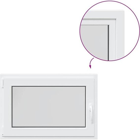 vidaXL Fenêtre de cave RISOR 90x70 cm oscillo-battante DIN gauche blanc