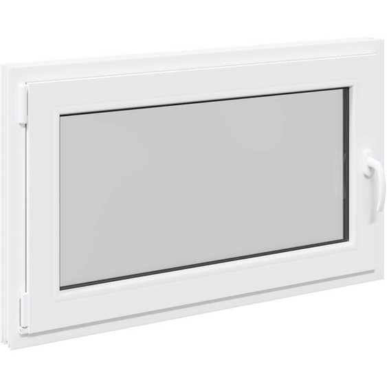 vidaXL Fenêtre de cave RISOR 100 x 60 cm en PVC et verre, blanche