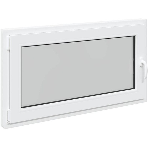 vidaXL Fenêtre de cave RISOR 110 x 70 cm en PVC et verre, blanche