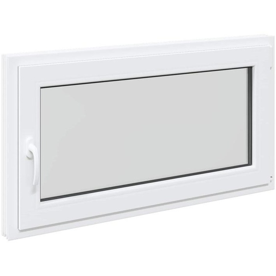 vidaXL Fenêtre de cave RISOR 110 x 70 cm en PVC et verre, blanche