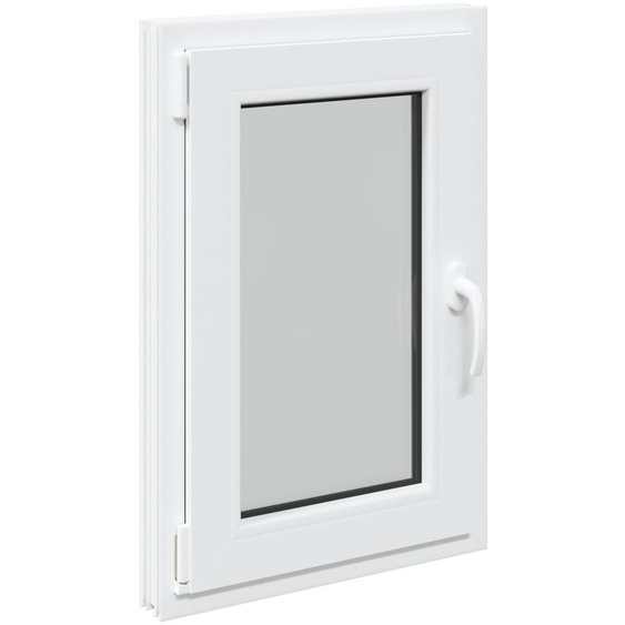 vidaXL Fenêtre de cave RISOR 50 x 75 cm en PVC et verre, blanche