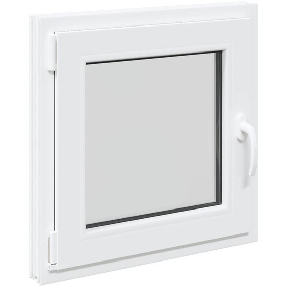 Fenêtre de cave vidaXL RISOR 60 x 60 cm en PVC et verre, blanche