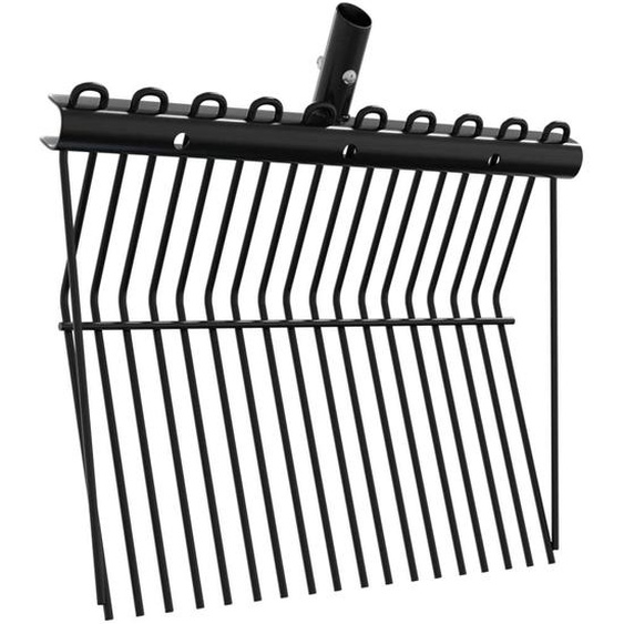vidaXL Fourche à foin sans manche 18 dents noir acier