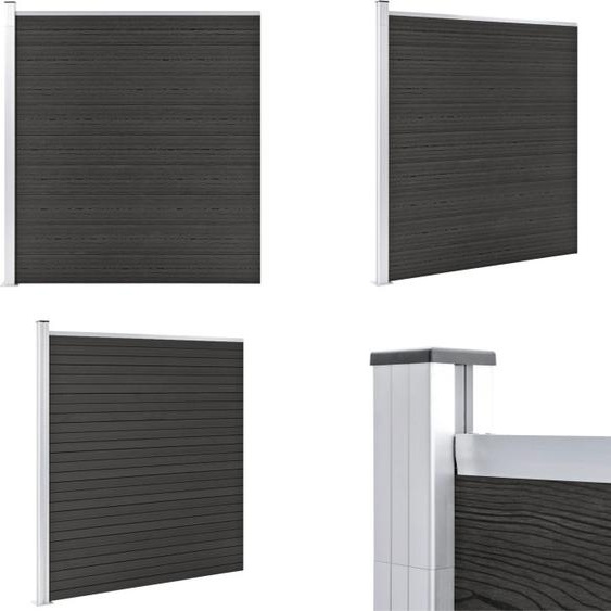 vidaXL Garden Fence WPC 175x186 cm Grey - Ensemble de clôtures - Ensemble de clôtures - Ensemble de clôtures en bois - Ensemble de clôtures en bois