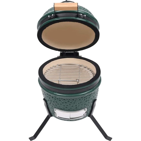 vidaXL Gril Kamado 2 en 1 Fumoir céramique 56 cm Vert