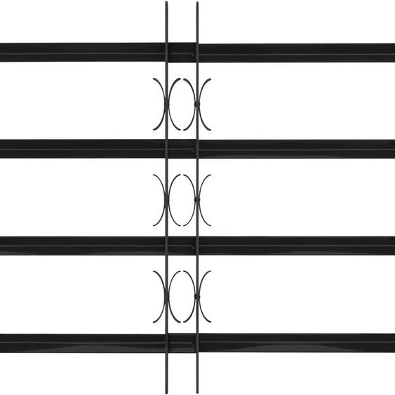 vidaXL Grille de fenêtre noire 75,5 x 60 cm Acier revêtu par poudre