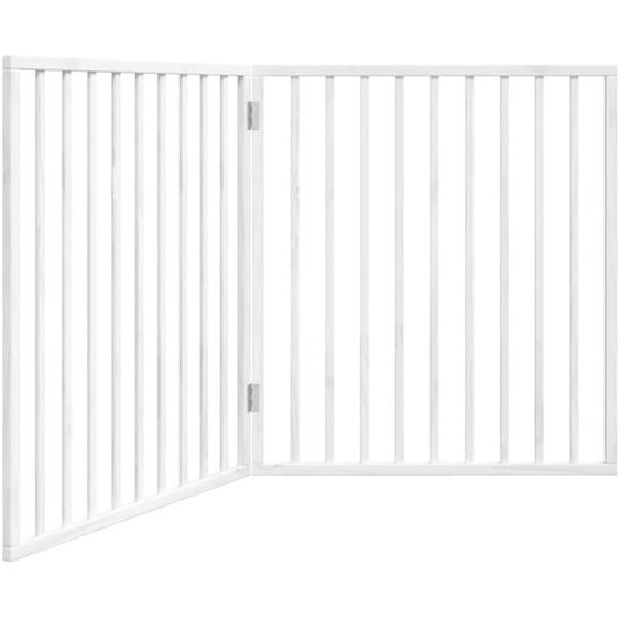 vidaXL Grille pour chien Pliable 2 panneaux Blanc 160 cm Bois de peuplier