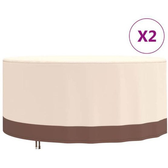 vidaXL Housses de salon de jardin 2 pcs Ø 183x71 cm 600D tissu oxford 3203364
