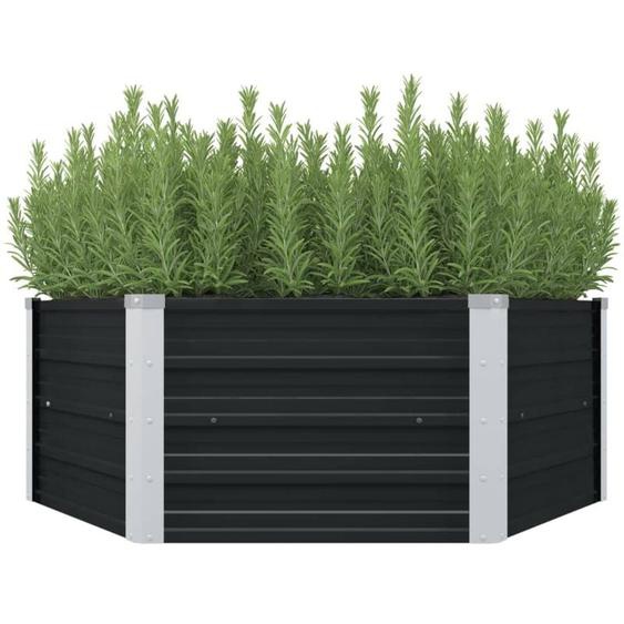 Vidaxl - Jardinière surélevée Anthracite 129x129x45 cm Acier galvanisé