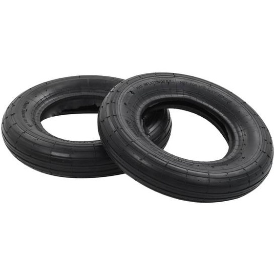 vidaXL Jeu de 4 pneus et tuyaux de brouette 3.50-8 4PR caoutchouc
