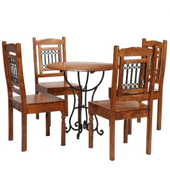 vidaXL Jeu de salle à manger 5 pcs Acacia massif et Finition