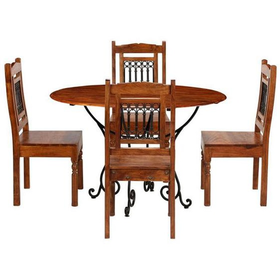 vidaXL Jeu de Salle à Manger 5pcs Acacia Massif Finition Sesham Meuble Cuisine 275337