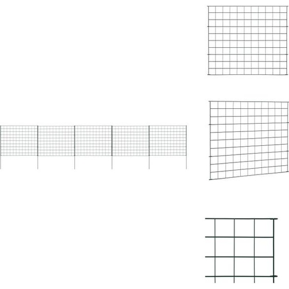 vidaXL Kit de clôture de jardin 77,5x64 cm vert - panneaux de clôture