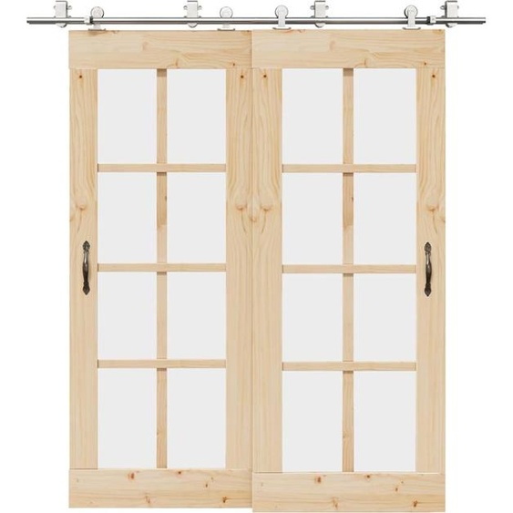 vidaXL Kit de ferrures pour porte coulissante 200 cm acier inoxydable argenté