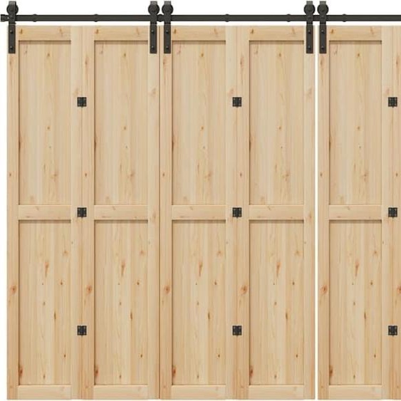 vidaXL Kit de ferrures pour portes coulissantes 366 cm acier noir
