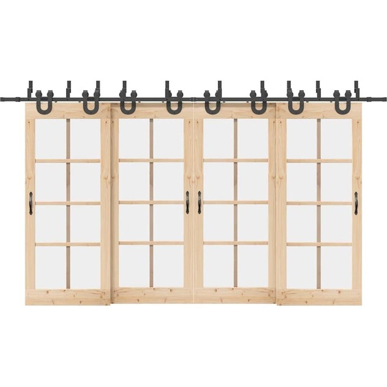 vidaXL Kit de ferrures pour portes coulissantes 400 cm acier noir