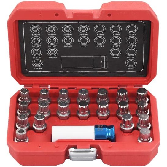 vidaXL Kit doutils de démontage de cadenas de jantes 21 pièces pour BMW