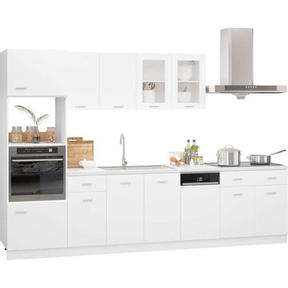 vidaXL Kitchenette Lyon 7 pièces blanc bois composite