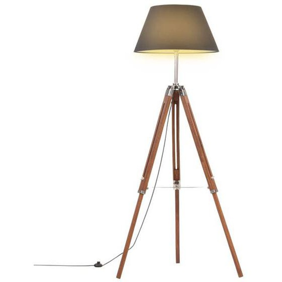 vidaXL Lampadaire à Trépied Marron Lampe sur Pied Lampe à Piédestal Salon Salle de Séjour Maison Intérieur Miel et Noir 141 288079