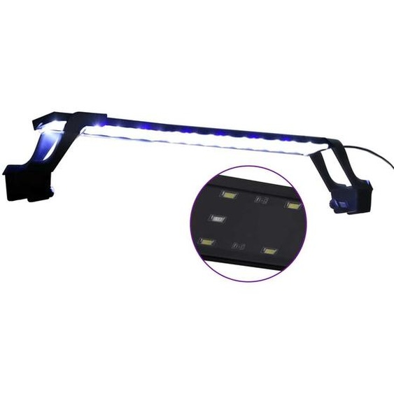 vidaXL Lampe LED pour aquarium avec pinces 55-70 cm bleu et blanc