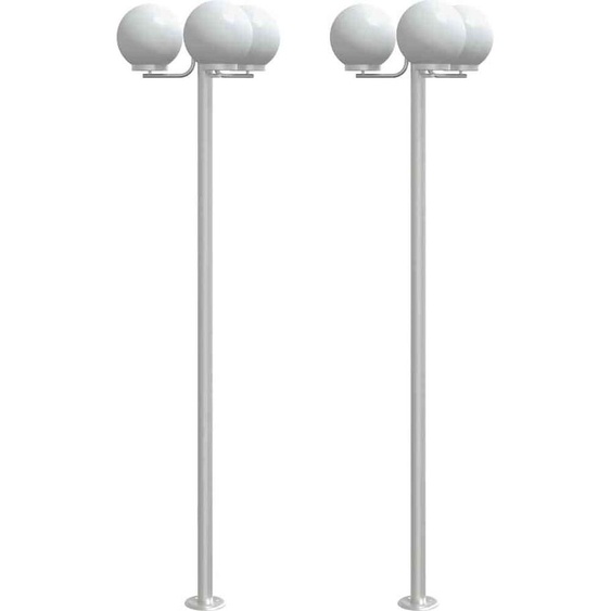 vidaXL Lampes dallée 2 pcs. argent 215 cm acier inoxydable