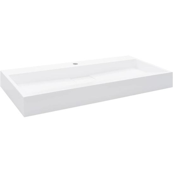 vidaXL Lavabo 100 x 46 x 11 cm Fonte minérale/fonte de marbre blanc